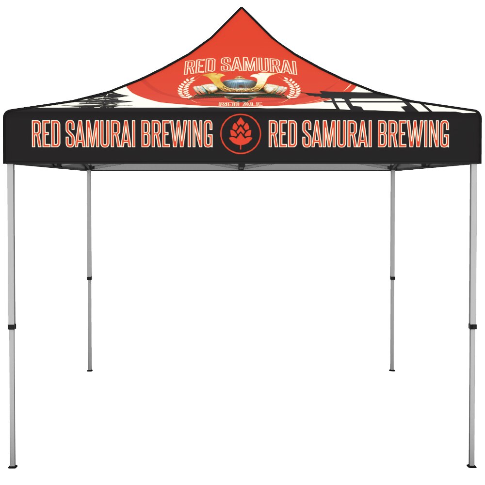 ONE CHOICE ® 10 ft. Tent Backwall with Window — Single Sided Graphic Package / White Trim Color